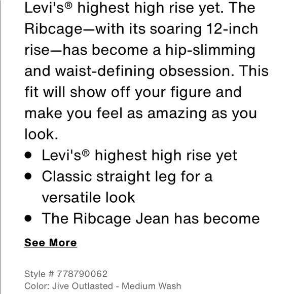 2 for $60 SALE! ⭐️ Levi’s Ribcage short in Jive Outlasted - medium wash - Picture 5 of 9